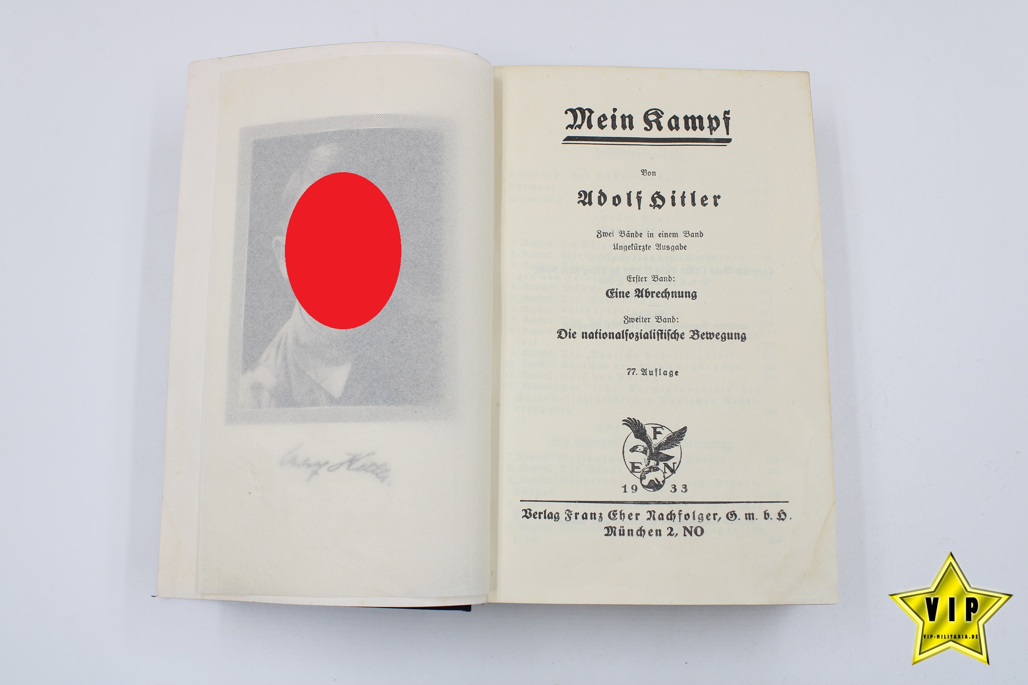 Adolf Hitler Mein Kampf frühe Ausgabe von 1933 77. Auflage