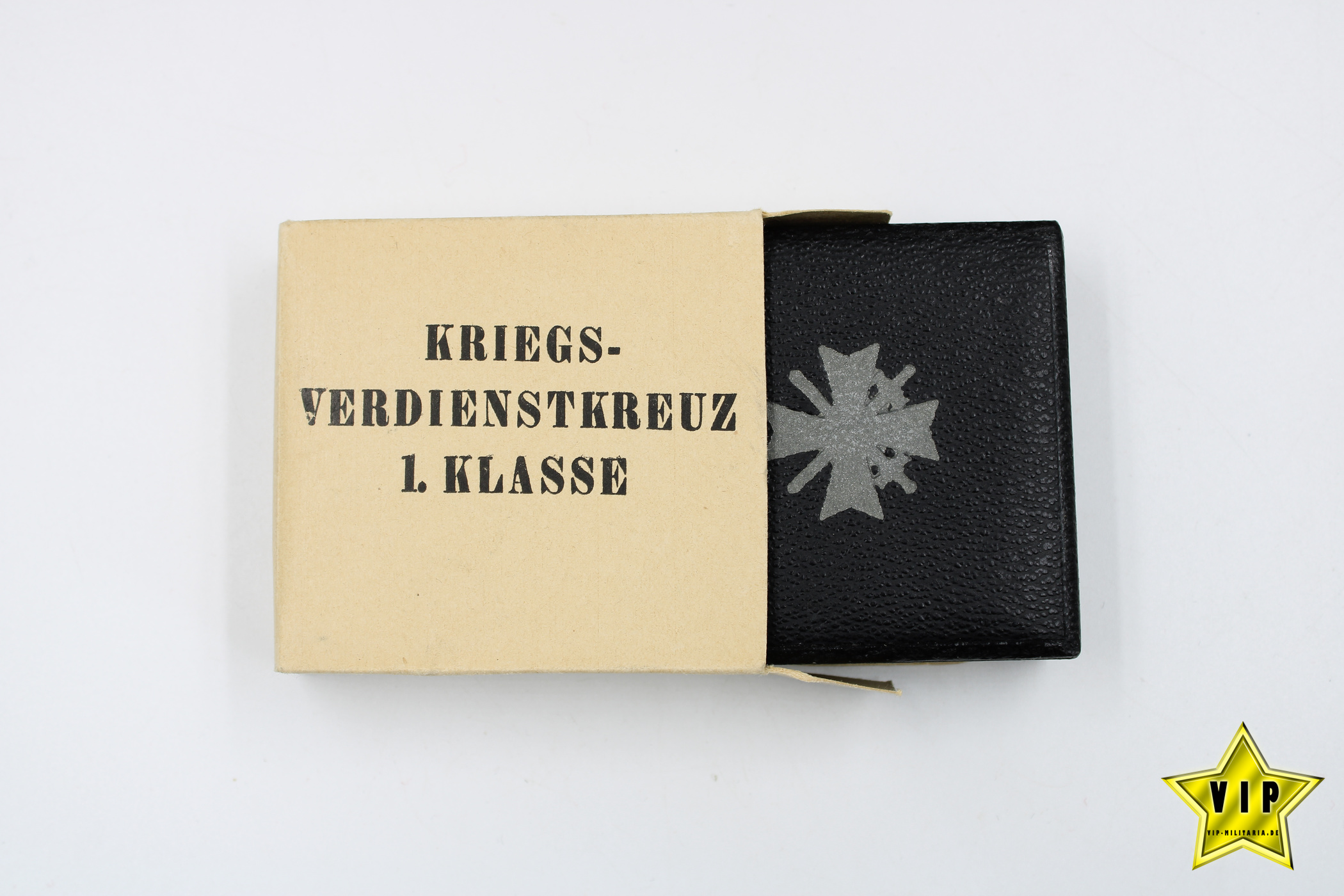 KRIEGSVERDIENSTKREUZ 1. KLASSE 1939 HERSTELLER DESCHLER & SOHN, MÜNCHEN IM ETUI + UMKARTON 