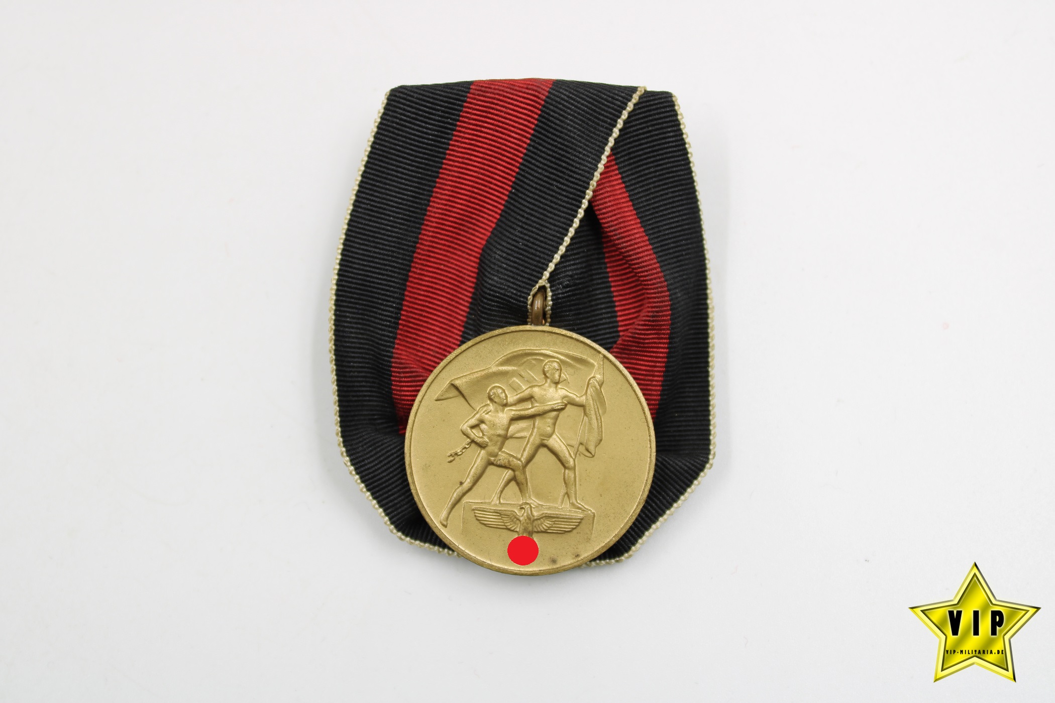 Medaille 1. Oktober Sudetenland Anschlussmedaille Einzelspange + Urkunde