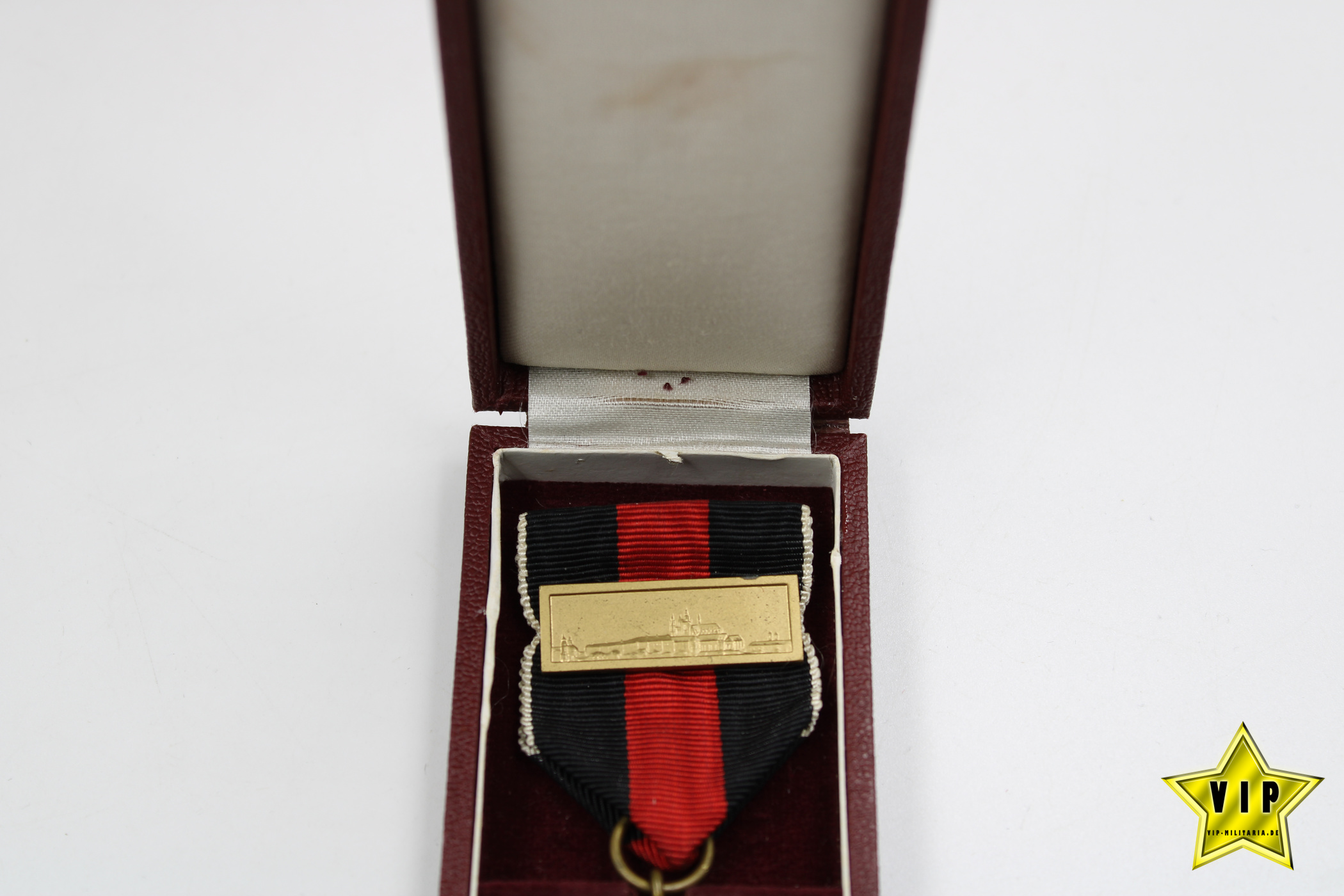 Anschluss Medaille 1. Oktober Sudetenland im Verleihungsetui mit Prager Burg Auflage 