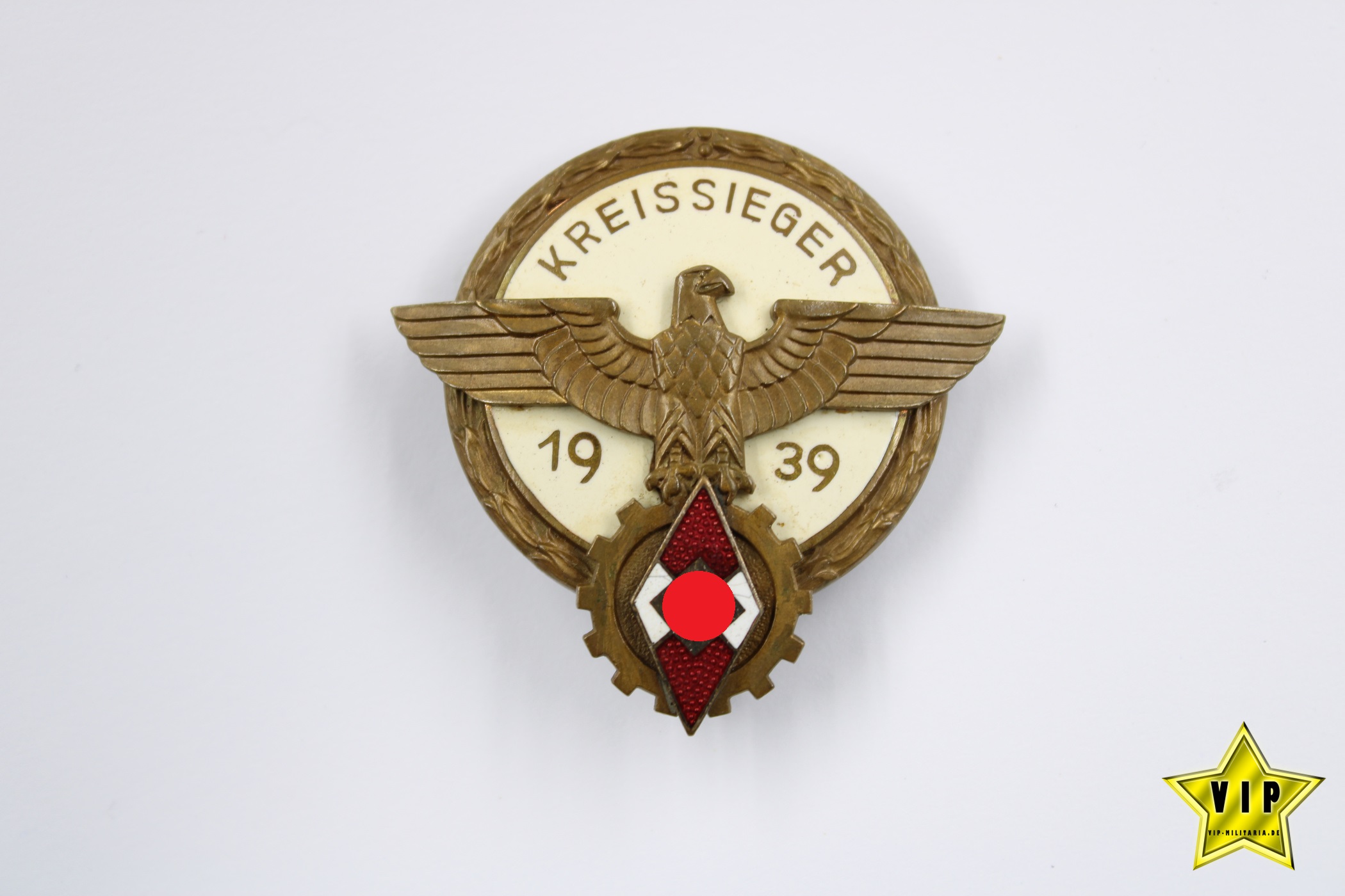 Hitlerjugend HJ Kreissieger Abzeichen Ehrenzeichen im Reichsberufswettkampf 1939 