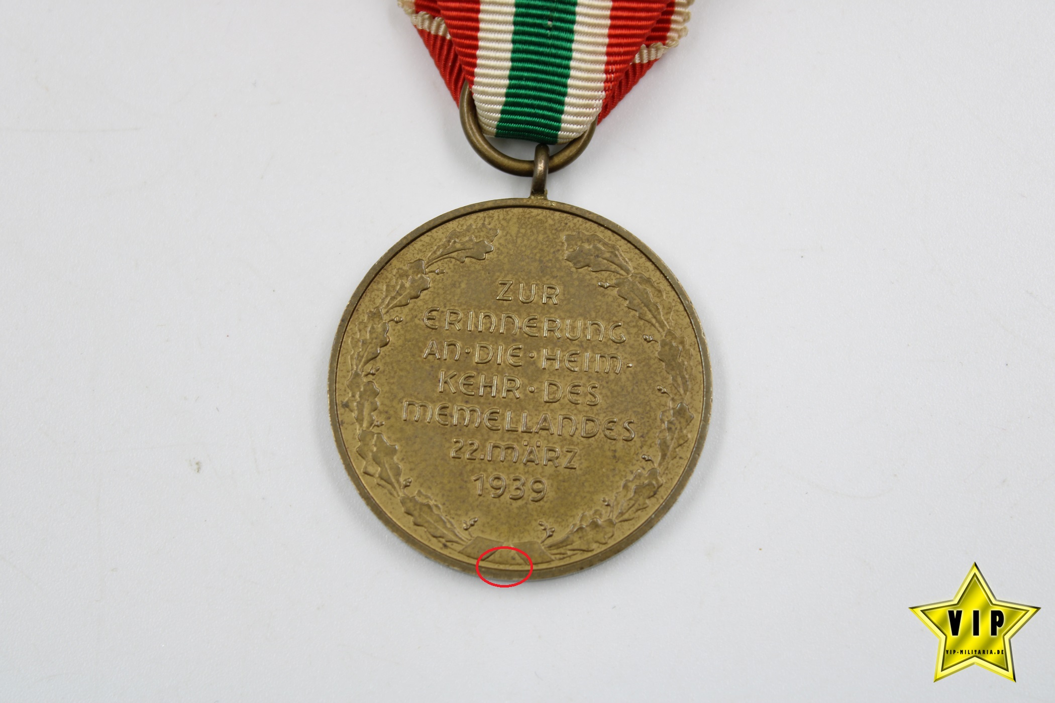 Memelland Medaille 1939 Hersteller H.C. 