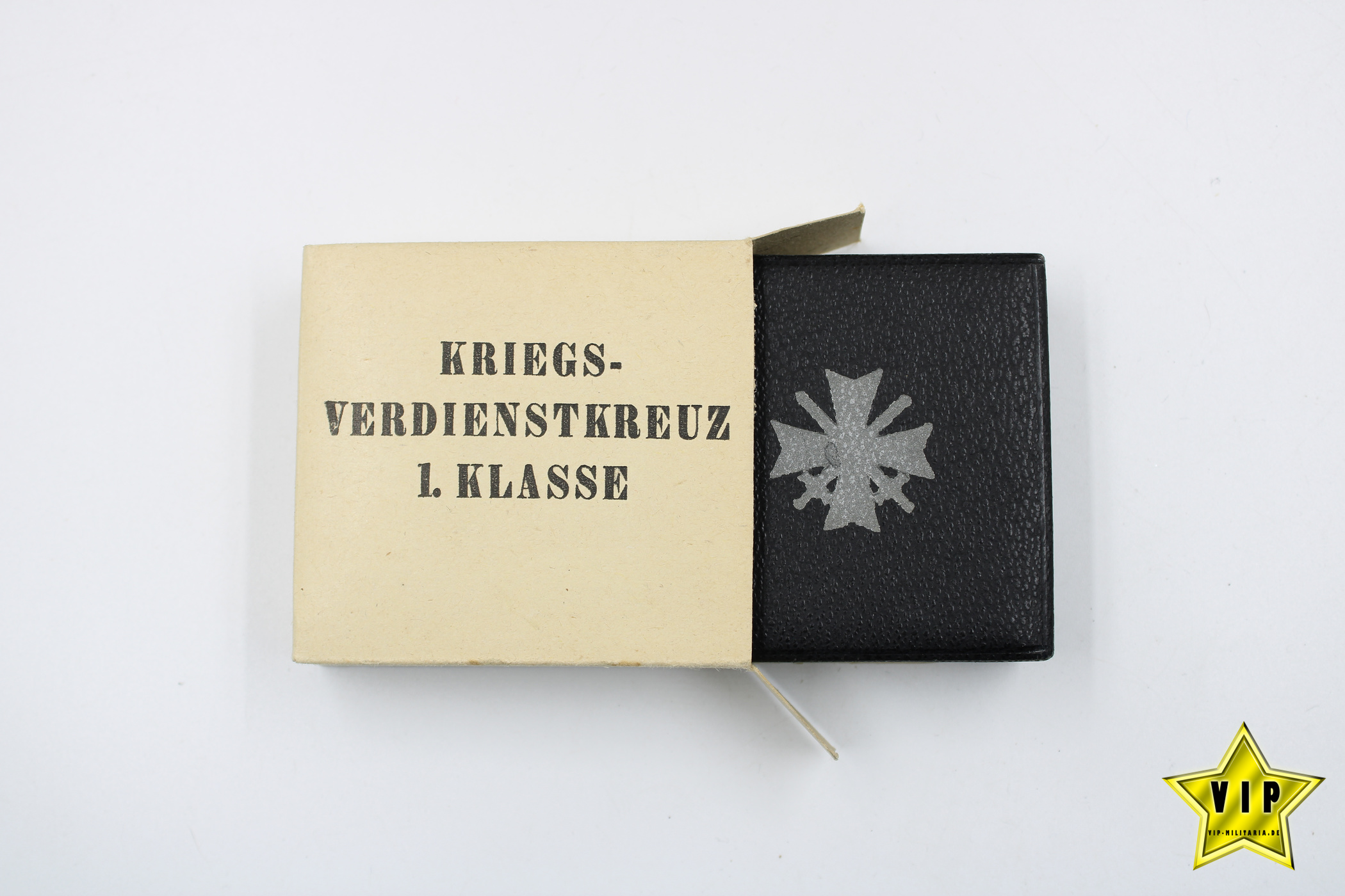 KRIEGSVERDIENSTKREUZ 1. KLASSE 1939 HERSTELLER DESCHLER & SOHN, MÜNCHEN IM ETUI + UMKARTON