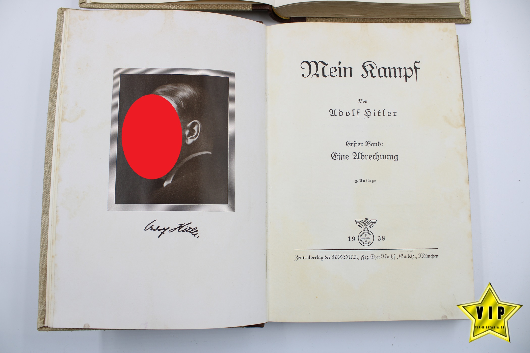 Sonderausgabe Mein Kampf mit Goldschnitt und Schutzumschlag niedrige Auflage 3